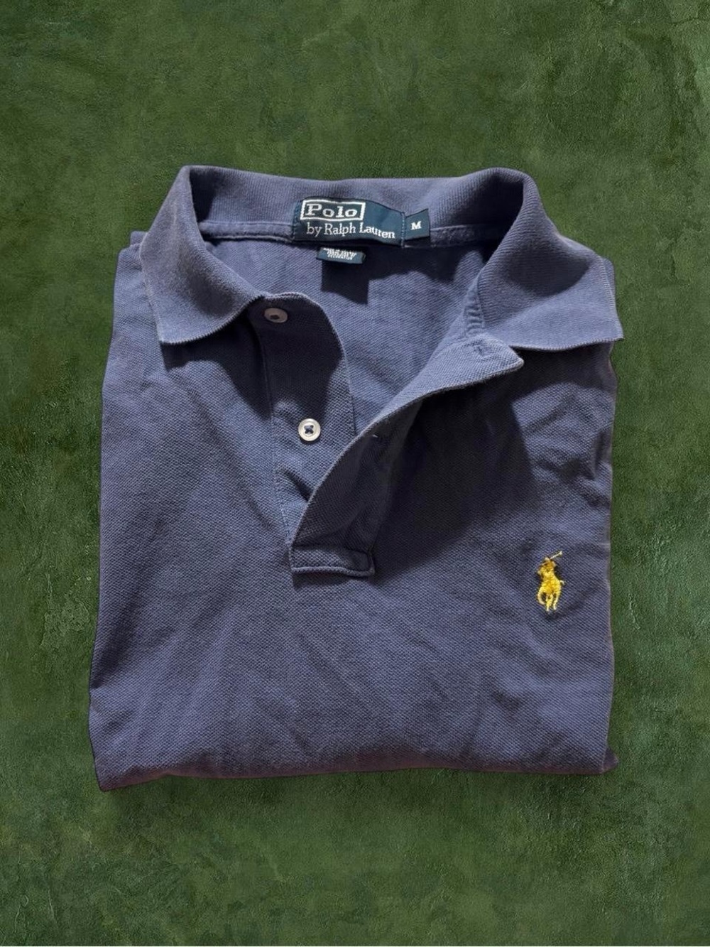 Polo by Ralph Lauren Men’s Navy Polo with Yellow/Navy